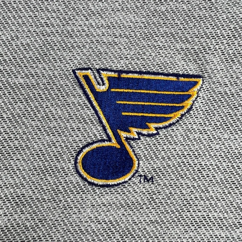 St. Louis Blues Pullover Shirt Mens Large Gray Long Sleeve 1/4 Zip Mock NHL
